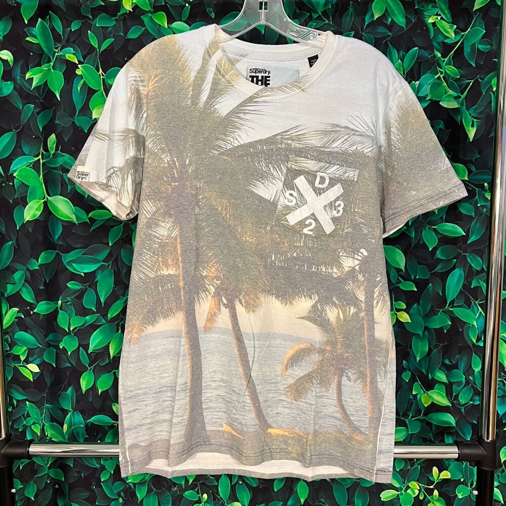 Superdry The All Over Tee Brand Palm Tree Print (X-Large)